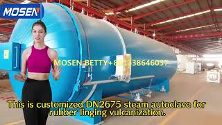 DN2673 Industrial steam rubber autoclave for rubber lining industry vulcanization [upl. by Mikkanen]