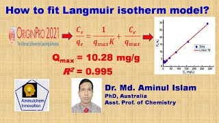 How to fit Langmuir isotherm model in Origin [upl. by Eliason937]