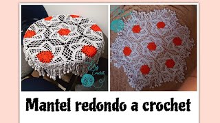 Mantel redondo a crochet crochet elizcrochet tejercrochet tejidos tejedoras [upl. by Ekal]