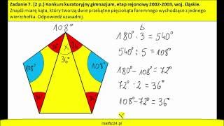 Kąty w pięciokącie foremnym  MatFiz24PL [upl. by Aisital291]