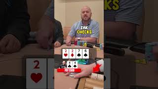 POCKET 4s is EASY MONEY for 1000 pot  No Limit Texas Holdem Poker lasvegas [upl. by Anaujik]