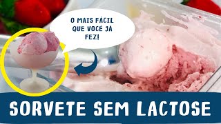 Sorvete de morango sem leite  3 ingredientes e sem lactose  Sorvete fácil e prático [upl. by Nolra]