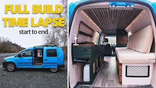 Micro Camper Van Conversion  DIY Full Build Time Lapse  VW Caddy [upl. by Lashonde]