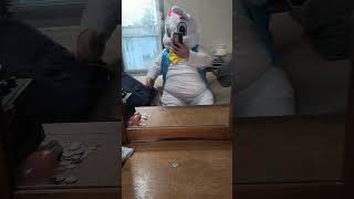 my final adjustments to my EASTER bunny costume for Easter 2025 quick overview [upl. by Thessa]