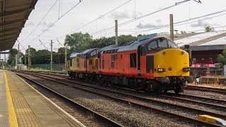 Class 37607 thrashes out of Preston dragging 37116  0Z32 [upl. by Chrysler347]