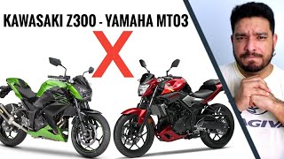 Kawasaki Z300 versus Yamaha MT03 [upl. by Nyleaj]