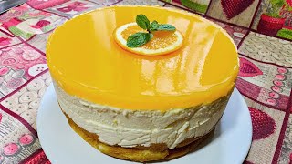 TARTA DE NARANJA SIN HORNO  RECETA FÁCL [upl. by Nohsyar]