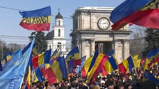 Over 10000 join rally calling for Moldova to be unified with Romania [upl. by Notlil]