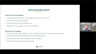 Ehrenamtliche erreichen  Webinar zur Ehrenamtsplattform [upl. by Gussy]