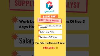 Genpact Hiring for Supply Chain Analyst  Genpact Hiring for 2024 batch shorts trending viral [upl. by Eelime]