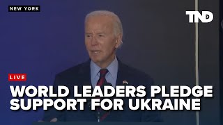 Biden supports for Ukraine with other world leaders [upl. by Ewold]