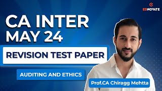 CA INTERMEDIATE  MAY 24  PAPER 5  AUDITING AND ETHICS  RTP  Prof CA Chiragg Mehtta [upl. by Anelas]