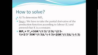 How to determine marginal production functions [upl. by Imiaj495]