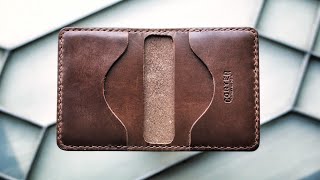 Making a Simple Leather Card Wallet Free Pattern [upl. by Glynn307]