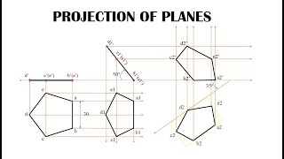 Pentagonal Plane  Projection of Planes  Easy method Engineering graphics  EG  Tamil [upl. by Niklaus]