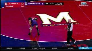 Caleb Smith Nebraska Husker Wrestling Massey Odiotti Northwestern 3924 125 Big Ten Championships [upl. by Imeon]