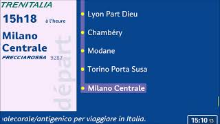 Annonce sonore SNCF Trenitalia Frecciarossa Paris  Lyon  Milano  1er train HD  animé [upl. by Cooke]