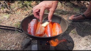 11K Camping Remote Wilderness Lakes For Trout Fishing amp Firebox Stove Cooking [upl. by Giguere769]