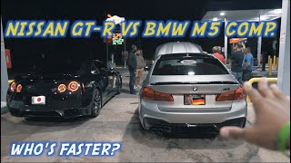 Race Night Nissan GTR vs BMW F90 M5 Competition [upl. by Debby]