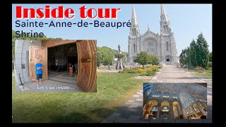 Inside walk SainteAnnedeBeaupré Shrine Quebec Canada [upl. by Capriola743]