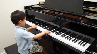 4 year old plays RCM Grade 7 piano Bach Invention No 1 in C Major BWV 772 [upl. by Kipp]