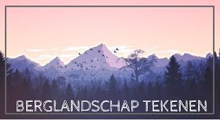 HOW TO HOE TEKEN JE EEN BERGLANDSCHAP HOW TO DRAW A MOUNTAIN LANDSCAPE [upl. by Danforth]