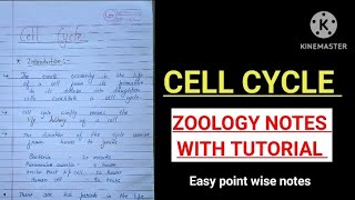 CELL CYCLEZoology notes BSC 1st year zoology vbu skmu bhu mjpru [upl. by Bouchard350]