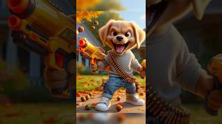 Сute puppy shoots 🔫 because he is angry 😡😨 ai dog aidog puppy cartoon aiart funny story [upl. by Algar620]