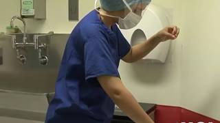 Scrubbing gloving and gowning tips for medical  nursing students [upl. by Germann]