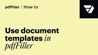 How to Use PDF Templates in pdfFiller [upl. by Rehtnug]