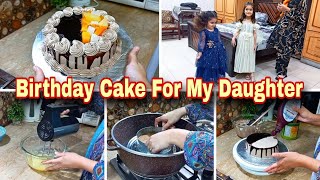 Birthday Cake Making For My Daughter  How To Make Chocolate Cake Step By Step Instructions [upl. by Nwahs]