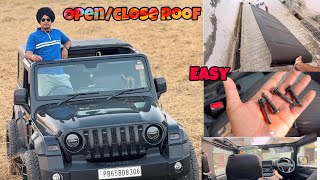 How to open or close the roof of THAR 3 door🚗 [upl. by Snilloc440]