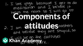 Components of attitudes  Behavior  MCAT  Khan Academy [upl. by Aunson]