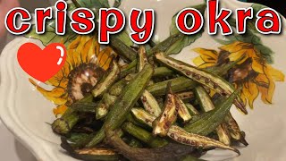 Quick amp easy crispy OKRA in the air fryer good for the heart and gut ❣️ [upl. by Svirad]