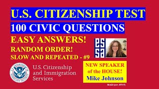 2023 EASY Answer SLOW USCIS Official 100 Civics Questions and Answers US Citizenship Interview 2023 [upl. by Ylebmik]