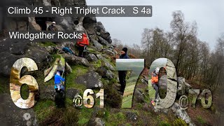 Climb 45  Day 4  Right Triplet Crack  Windgather Rocks  Peak District [upl. by Nidia158]