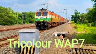 Bangalore Duronto Express with Tricolour WAP7 [upl. by Desdamonna]