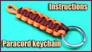 Paracord keychain instructions two colors Paracord keychain ideas diy Cobra Stitch [upl. by Gairc477]