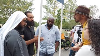 Athiest Argument Destroyed By Muslim Suboor Sheikh Mohammed And Visitor Speakers Corner Sam Dawah [upl. by Yole]