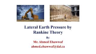 Lateral earth pressure by Rankine Theory [upl. by Niaz]