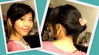 Elegant Updo in 1 Minute Works on both long amp short hair [upl. by Aurea575]