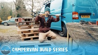 Day 17  Having fun breaking pallets VanLife VW T5 Camper Conversion [upl. by Enneiviv]