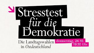 Hart aber Fürth  Stresstest für die Demokratie  Landtagswahlen im Osten 2024  Do 2410 1930 Uhr [upl. by Melanie]