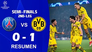 PSG vs Borussia Dortmund 01 Resumen  Liga de Campeones de la UEFA 202324 [upl. by Atsirhcal]