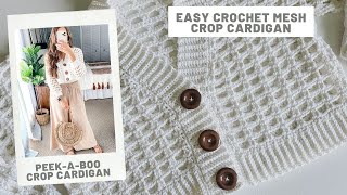 Crochet a Cardigan  Easy Crochet Crop Cardigan [upl. by Nnylecyoj103]