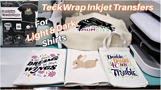 TeckWrap Inkjet Transfer Paper For Light And Dark Shirts  Full Demo And Review For Beginners [upl. by Belen]