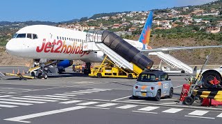 Jet2 holidays boeing 757200 trip report Manchester to Madeira magnificent approach GLSAC [upl. by Timon]