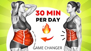 Do This 1Minute Standing Exercises To Lose Belly Fat🔥Abs Workout🔥30 Min Per Day Game Changer [upl. by Graehme]