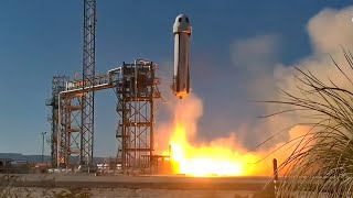 Blastoff Blue Origin debuts 2nd humanrated New Shepard rocket [upl. by Haran174]