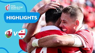 ReesZammit hattrick ensures Wales top spot  Wales v Georgia  Rugby World Cup 2023 Highlights [upl. by Ahtis]